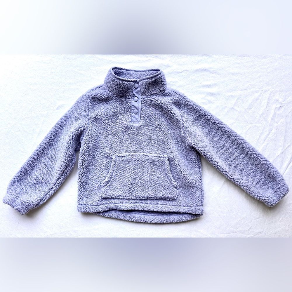 OshKosh B’gosh Girls Sherpa Fleece Pullover Size 8 – Lavender Half-Snap Hoodie